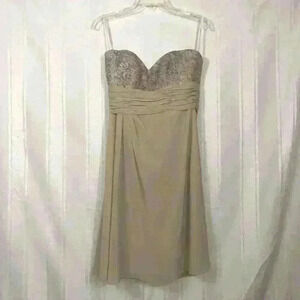 Sorella Vita Tan Size 10 Sleeveless Lace Dress